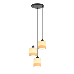 Suspension Vintage - Lampe Suspendue à 3 Lumières Avec Abat-jour En Tissu Blanc, E27(sans Ampoules)
