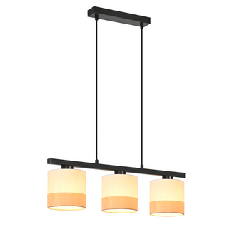 Suspension Lampe Suspendue à 3 Lumières, Hauteur Réglable, E27, Rétro (sans Ampoules)