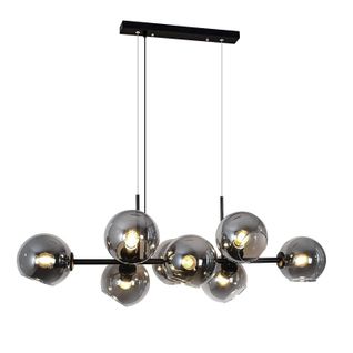 Suspension Verre Diam.105cm E27 8 Flammes Lampe Suspendue Salon