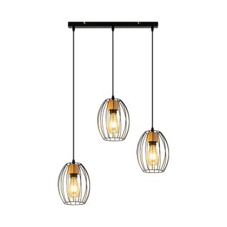 Suspension Vintage - Lampe De Table Suspendue à 3 Lumières, Métal Noir, E27(sans Ampoules).