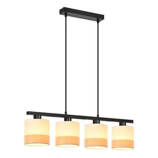 Suspension Vintage Table à Manger - Lustre 4 Lampes Tissu E27, Rétro Réglable(sans Ampoule)