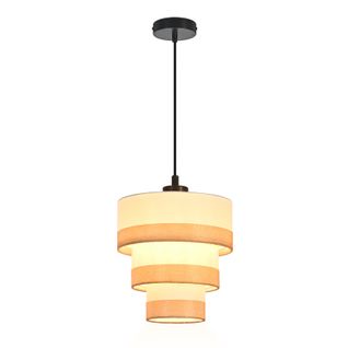 Suspension Lampe Suspendue En Tissu à 1 Lumière, Rétro, E27, Hauteur Réglable (Sans ampoule)