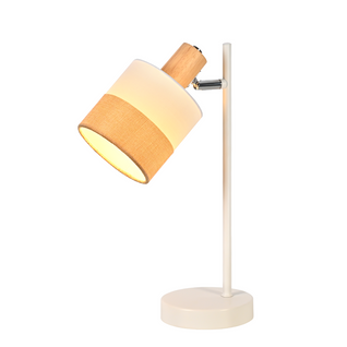 Lampe De Table Vintage Bois - Lampe Chevet Tissu E14 Câble, sans Ampoule
