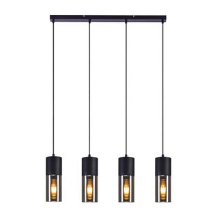 Suspension Pour Table à Manger, Lampe Suspendue E27, 4 Flammes Abat-jour Moderne En Verre
