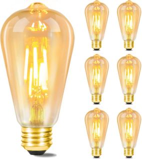 Lot De 6 Ampoules LED E27 Blanc Chaud Ampoules Edison Rétro 2200k St64 Lampe Antique