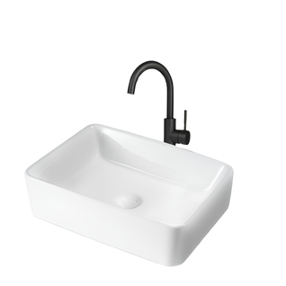 Nettlife Vasque à Poser, Lavabo De Salle De Bain Carrée En Céramique Effet Lotus 48 X 37cm