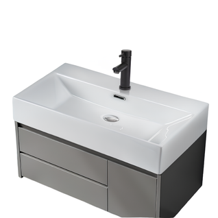 Nettlife Vasque à Poser, Lavabo De Salle De Bain Céramique Blanc - Vasque Carrée 60 X 42cm