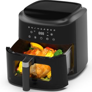 Friteuse à Air Chaud Avec Fenêtre De Visualisation, Af80d10w-1 9l Airfryer, 9 Programmes, 2350w