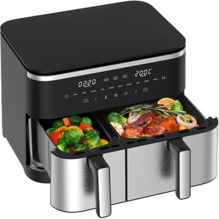 XXL Friteuse à Air Chaud à Double Chambre (4l + 7l) – 2600w Sans Huile Airfryer, 10 Programmes