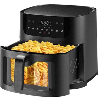 Friteuse Air Fryer 9L - XXL  avec Fenêtre - Friteuse à Air, 1800W, 8 en 1, Recettes