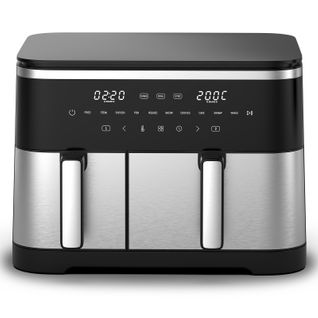 AF002 Friteuse à Air Chaud à Double Chambre 11l – 2600w Sans Huile Airfryer, 10 Programmes