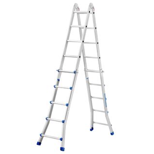 Echelle Télescopique Aluminium 5.1m, 3 En 1 Escalier Articulé Pliable Télescopique