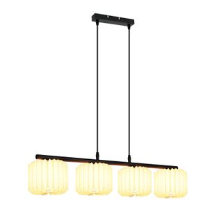 Suspension Vintage 4 flammes pour table à manger, salon, salle à manger, couleur blanche.