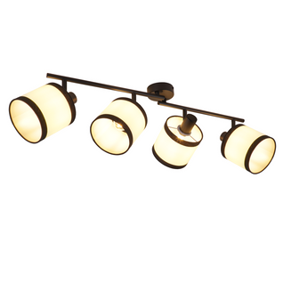 Plafonnier 4 Spots Noir, Vintage E14 Pivotant, Pour Salon et Chambre.