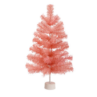 Mini Sapin De Noël Rose 60cm, Décoration De Table Et Bureau En Pvc.