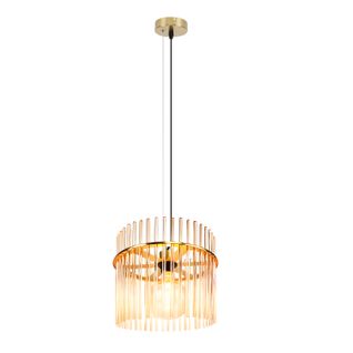 Suspension 1 Flamme Verre Modern Doré E27 Ø 30 Cm (sans Ampoule)
