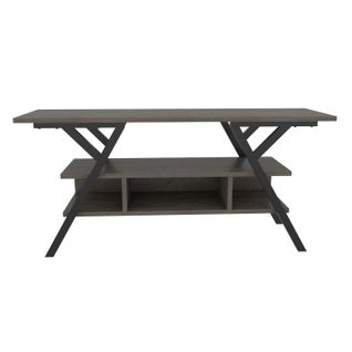 Minerva Meuble TV 120 Cm Étagères Ouvertes Et Cadre En Métal (noir Et Wenge)