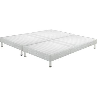 Sommier Tapissier + Jeu De Pieds 80+80x200 Omega Blanc 18 Lattes