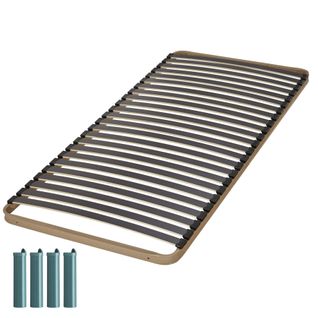 Sommier à Lattes + Pieds 80x190 C224 - 24 Lattes Bois - Fabrication Française