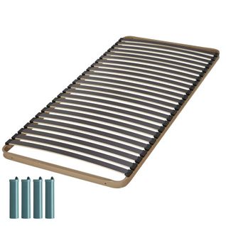 Sommier à Lattes + Pieds 100x190 C224 - 24 Lattes Bois - Fabrication Française