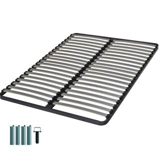 Sommier à Lattes + Pieds 140x190 C220 - 40 Lattes Bois - Fabrication Française