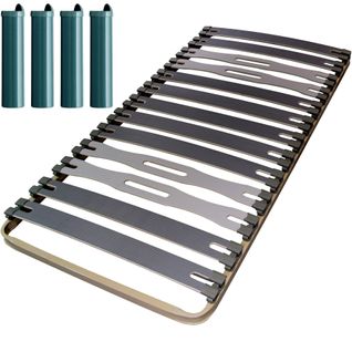 Sommier à Lattes + Pieds 90x190 C413 - 13 Lattes Bois - Fabrication Française