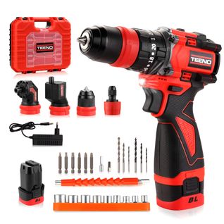 Perceuse Visseuse Sans Fil 18v, Kit Multi-fonctions Brushless ,adaptateur Angle, 45nm