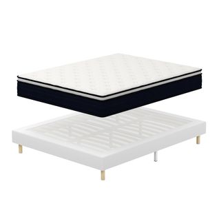 Ensemble Matelas Ressorts 140x190 Cm  Epaisseur 25 cm + sommier déco