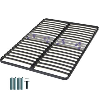 Sommier à Lattes + Pieds 140x190 C223 - 40 Lattes Bois - Fabrication Française