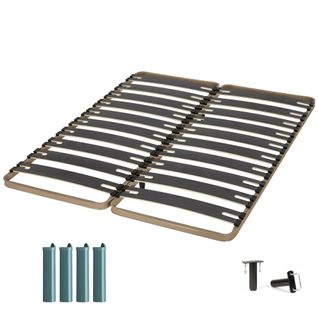 Sommier à Lattes + Pieds 2x80x200 C310 - 22 Lates Bois - Fabrication Française