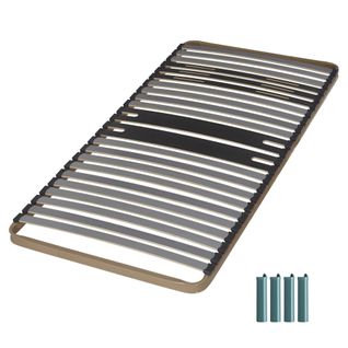 Sommier à Lattes + Pieds 90x200 C322 - 23 Lattes Bois - Fabrication Française