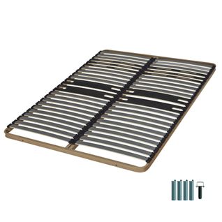 Sommier à Lattes + Pieds 140x200 C322 - 46 Lattes Bois - Fabrication Française