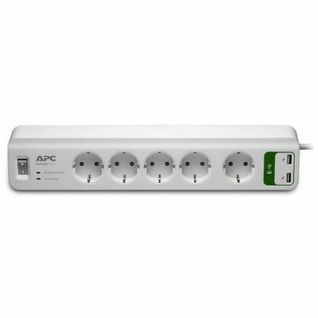 Bloc Parafoudre 5 Prises 2p+t (2300w) + 2 USB - Blanc - Schneider