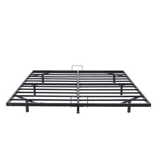 Cadre De Lit LED En Métal 180x200 Cm, Hauteur 20 Cm, Cadre Flottant, Pieds Dissimulés, Noir