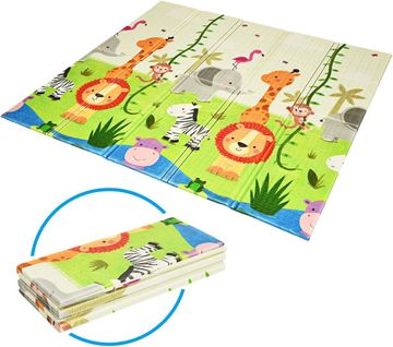 Tapis De Jeu Pour Bébé Pliable 200x180x1,4cm Avec Image Licorne Et Poney En Mousse