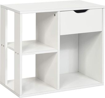 Table D'appoint à 3 Niveaux, Bout De Canapé Avec Etagère De Rangement