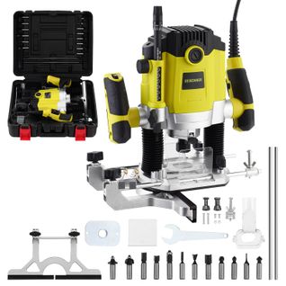 Défonceuse à Bois 1800w 10000-26000rpm , Défonceuse Affleureuse Électrique Avec Set De 12 Fraises À