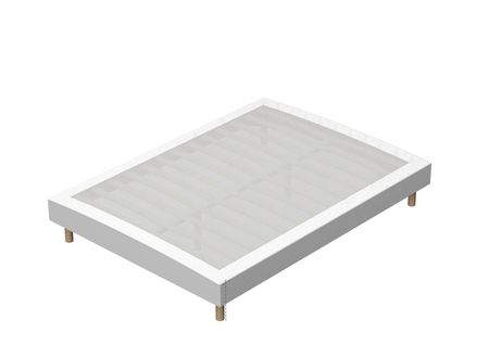 Sommier Tapissier 140x190 Cm, 4 Pieds En Bois, 2 Pieds Centraux Réglables (en Fer), 2x14 lattes