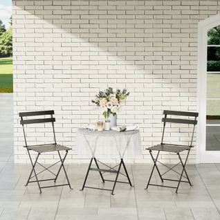 Lot De 3 Meubles De Jardin De Balcon, Bistrot Bar Salon De Jardin Exterieur 2 Personnes