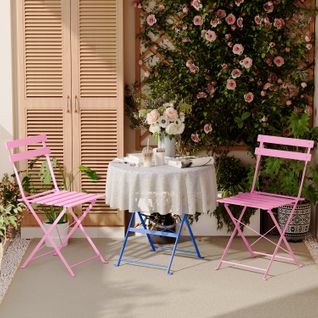 Lot De 3 Meubles De Jardin De Balcon, Bistrot Bar Salon De Jardin Exterieur 2 Personnes