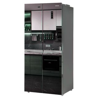 Réfrigérateur Congélateur 4 Portes Lscd430mir 418 Litres Meribel Verre Miroir Fumé