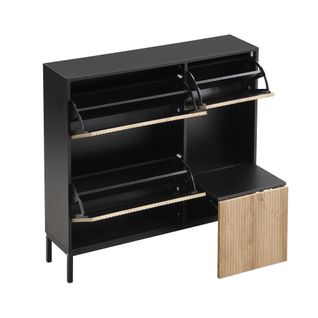 Meuble à Chaussures 3 Portes Et 1 Tabouret