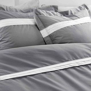 Parure De Lit Astoria Anthracite Blanc 220 X 240 Cm