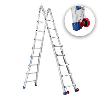 Echelle Telescopique 5,1m, Échelle Télescopique En Aluminium, Escabeau 5x5 Marches, Marchepieds