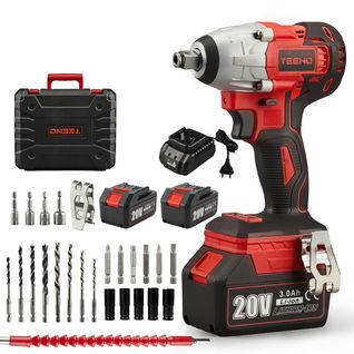 Clé à Chocs Sans Balais, 20v, 320nm, 2 X 3.0ah Batteries , 25 Accessoires