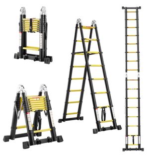 Échelle Télescopique De 5 M (2,5+2,5), Échelle Pliante Avec Poulies En Bas