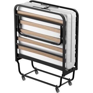 Lit Pliant 90x200 Cm Avec Matelas De 10cm, Lit Pliable 1 Personne Adulte, 4 Roulettes, 2 Min