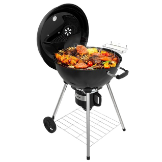 Barbecue Charbon De Bois 57 Cm Avec Couvercle, Idéal Pour 4 à 12 Personnes