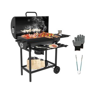 Dewinner Barbecue Charbon De Bois XXL,barbecue,avec Grille De Cuisson XXL Avec Deux Étagères