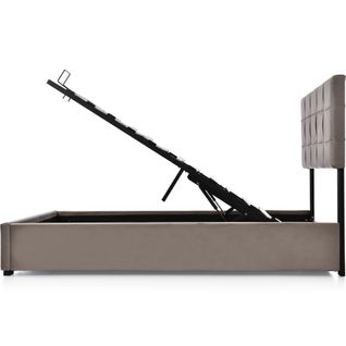 Lit Coffre à Rangement Gris Clair 90x200 Cm